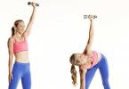 Desno s bučicama za žene za mršavljenje: učinkovit trening za tijelo