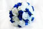 Букет нареченої з блакитними квітами